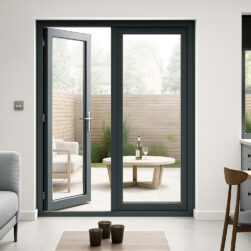 42"x96" Custom Energy-Efficient Aluminum French Doors