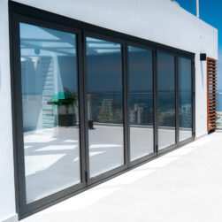 Aluminum Bifold Door 144″Wx80″H – OUT SWING FROM EXTERIOR VIEW